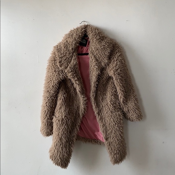 HOODED FAUX FUR JACKET - Picture 1 of 8